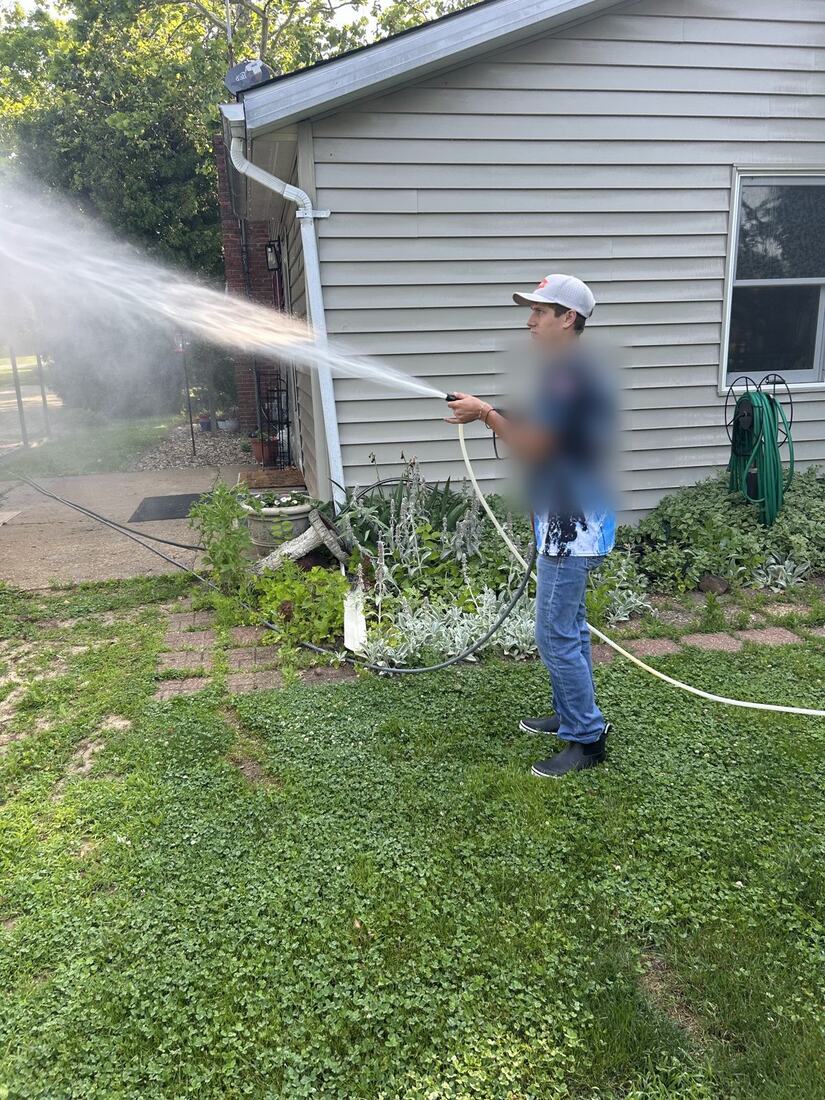 Rinsing vinyl siding after a soft wash