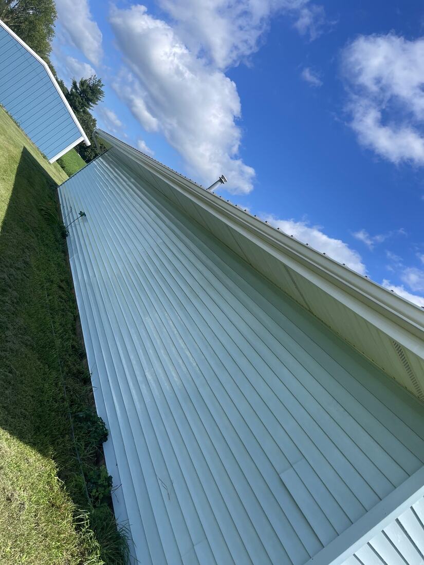 Metal-sided building, after