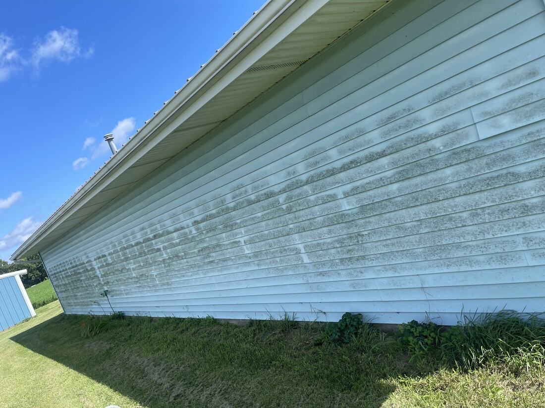 Metal-sided building, before