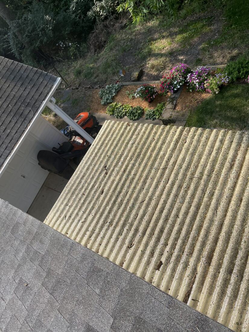 Fiberglass patio cover, before